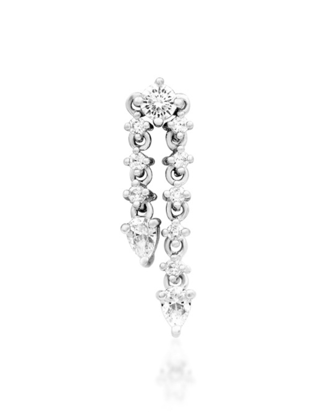 Calista Threadless End by Junipurr Jewelry 14k White Gold